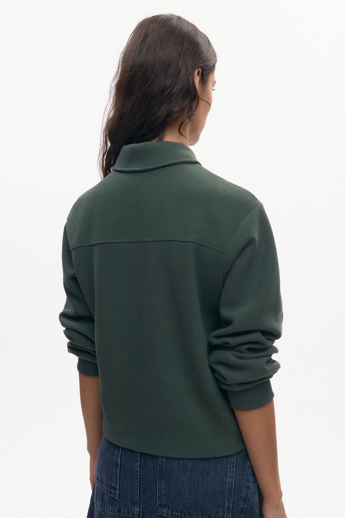 Polo Femme en rayures vert bouteille