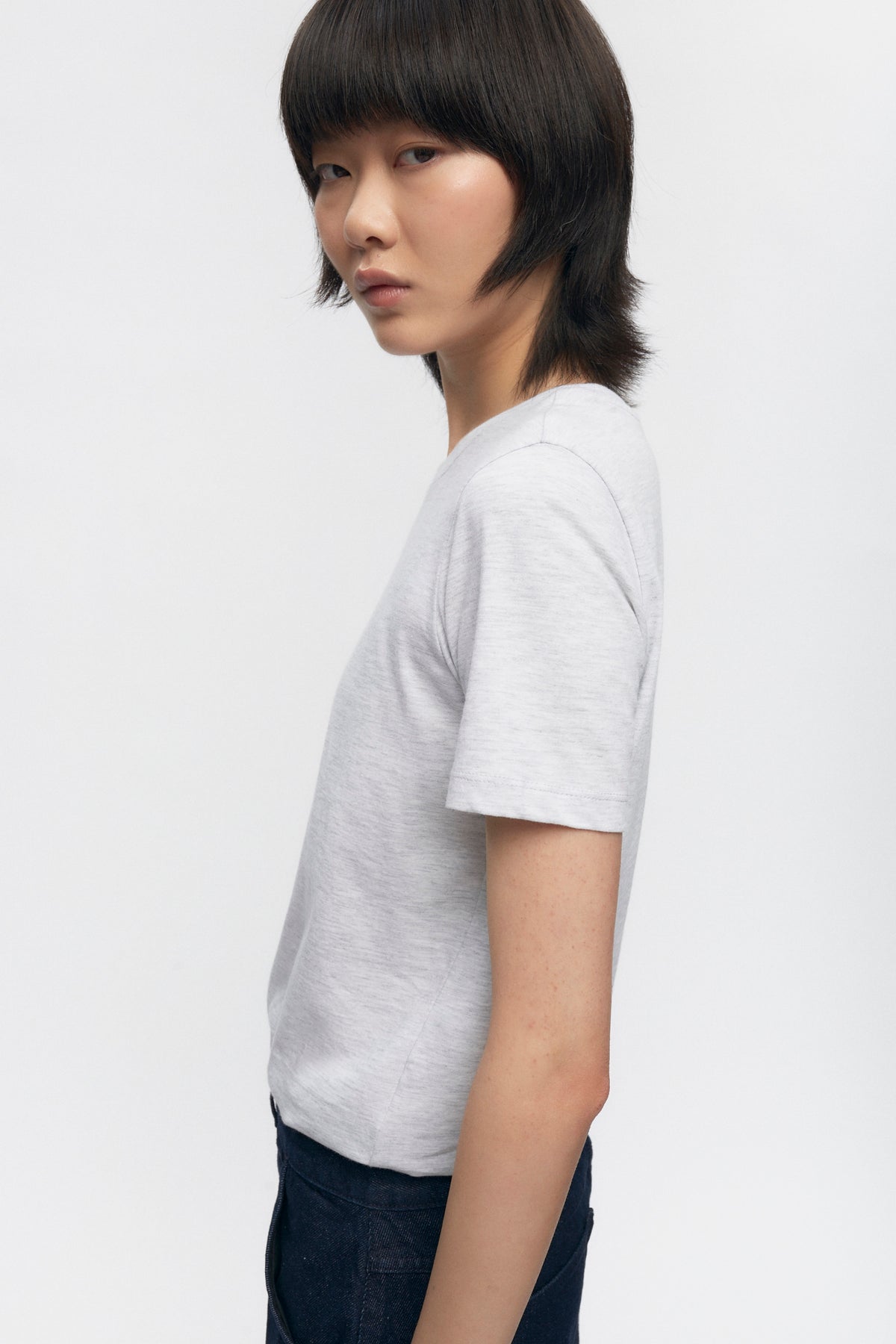Coupe essentielle pour femmes en ash Melange