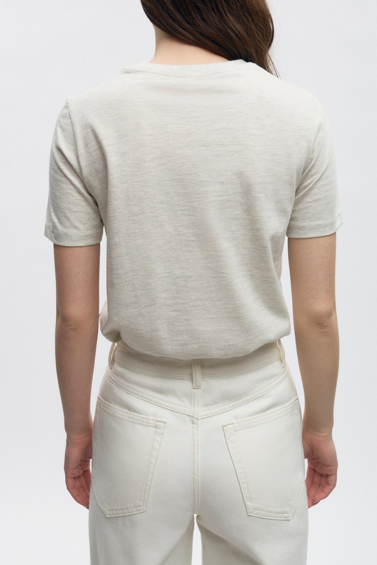Coupe essentielle pour femmes en avoine chiné