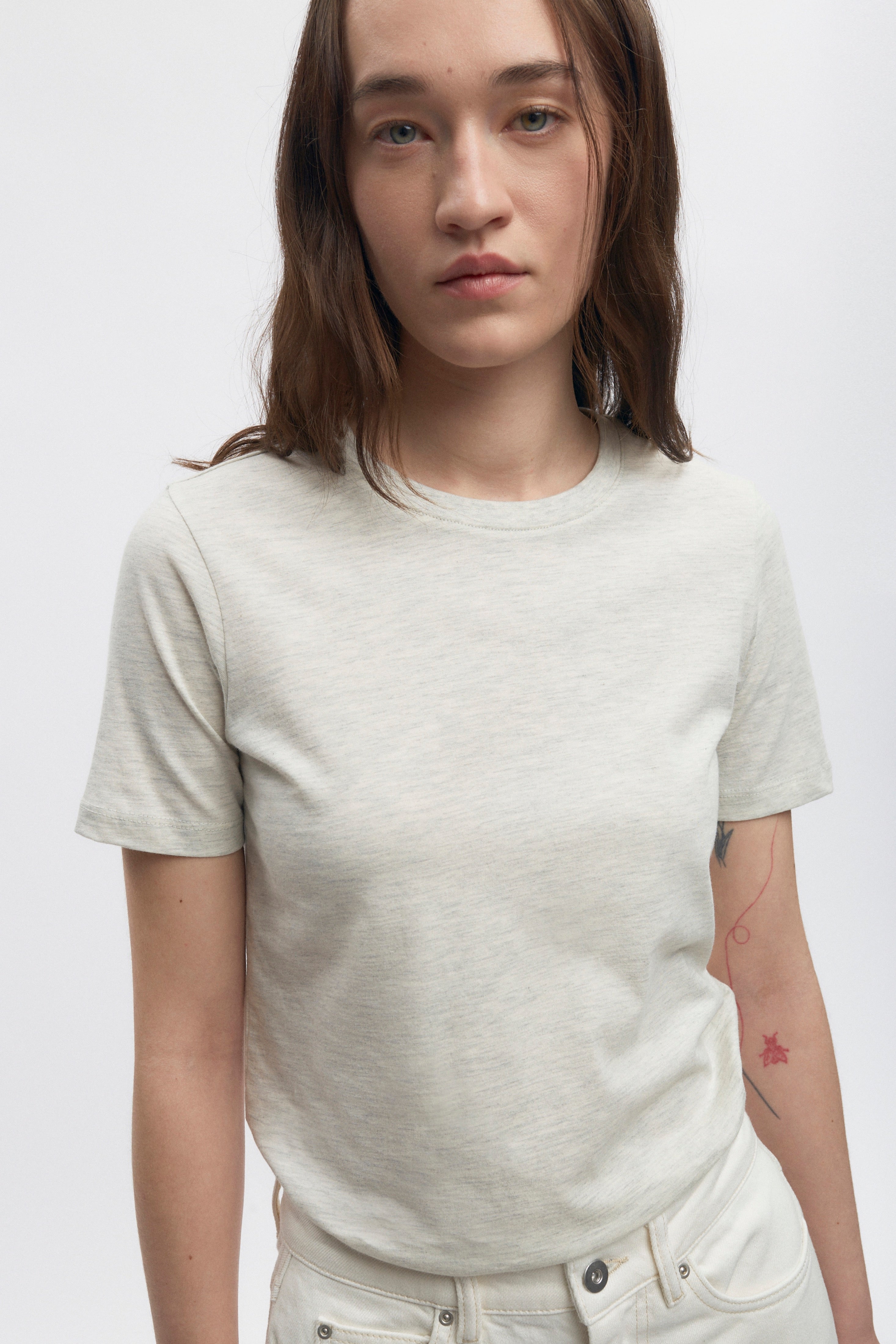 Coupe essentielle pour femmes en avoine chiné