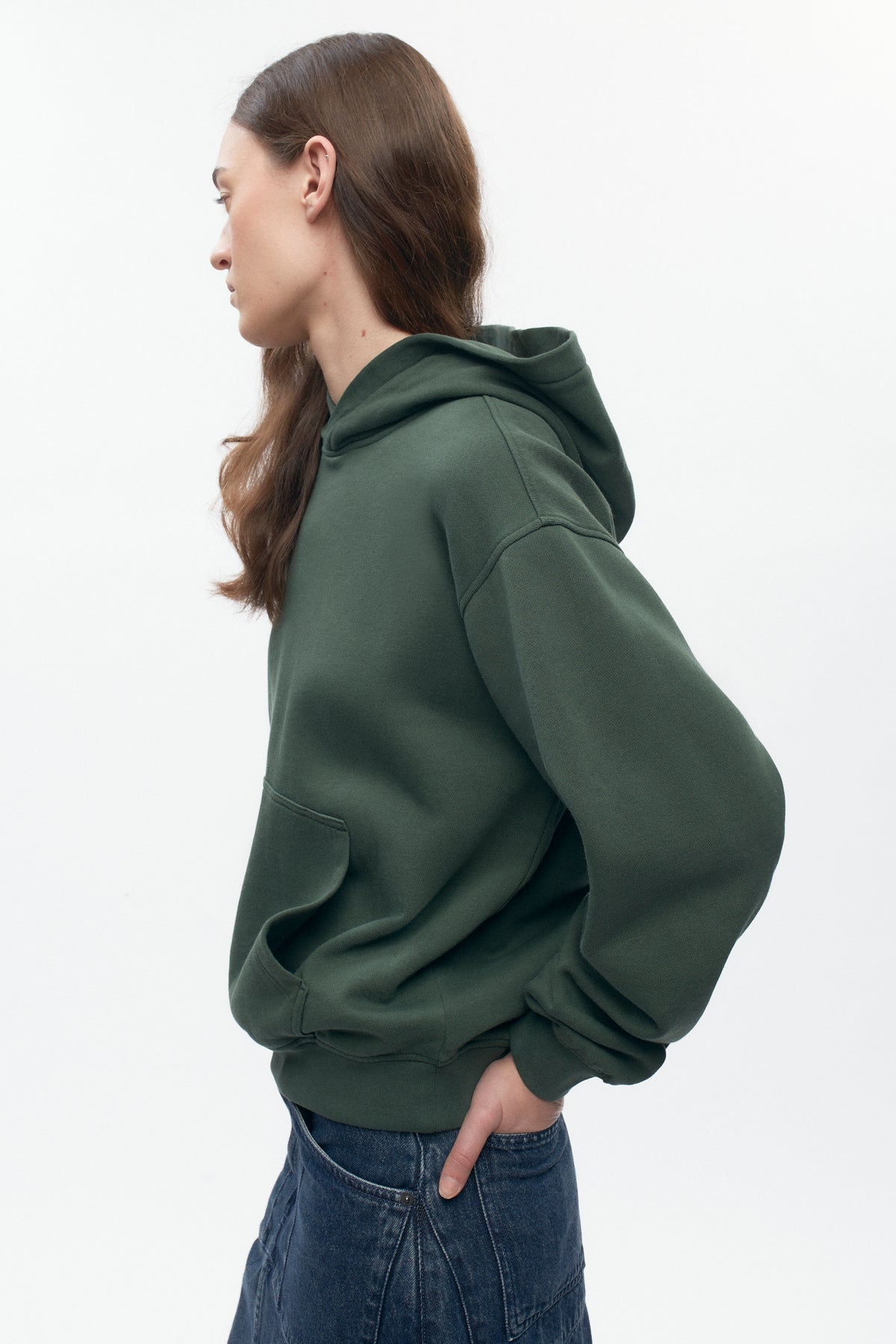 Women's Essential Hoodie in Bottle Green