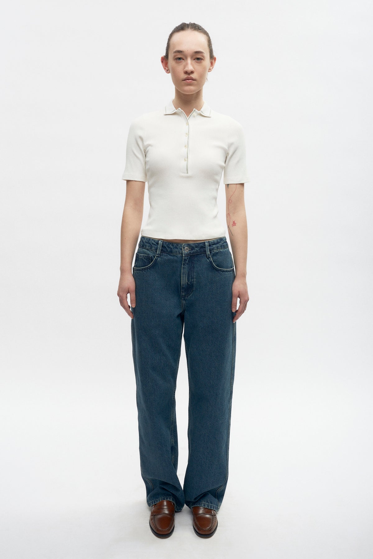 Women's Garden City Polo in Marshmallow/Lily Pad