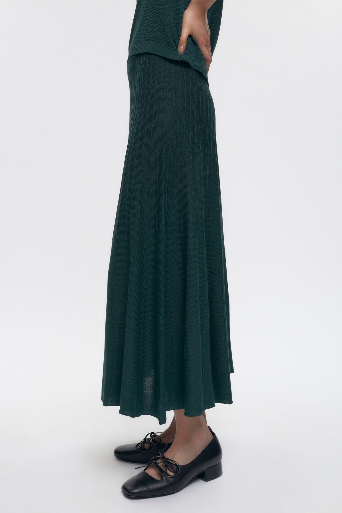 Jupe en tricot Gezira pour femmes en racing Green