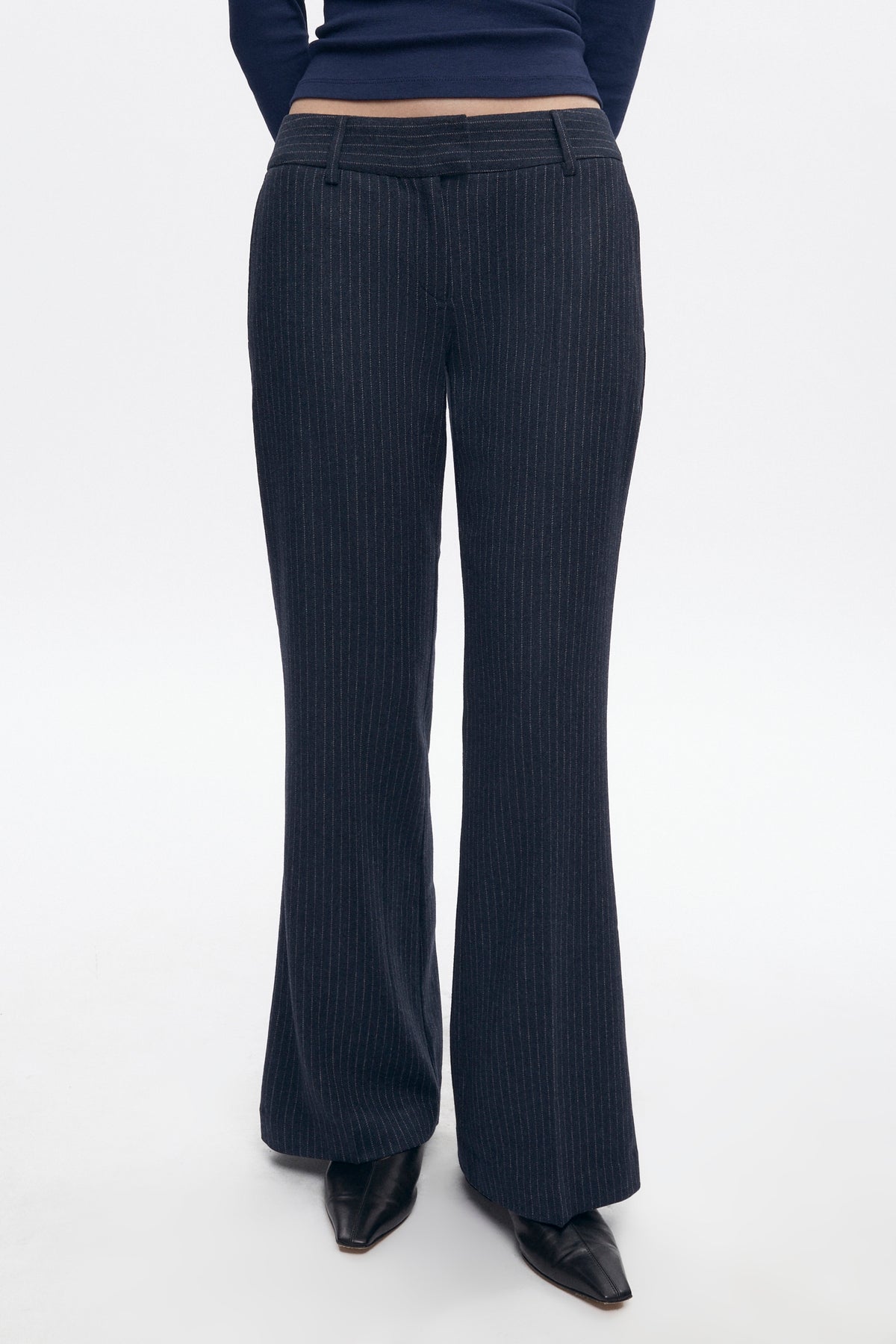 Pantalon en laine Iman pour femme en midnight Pinstripe
