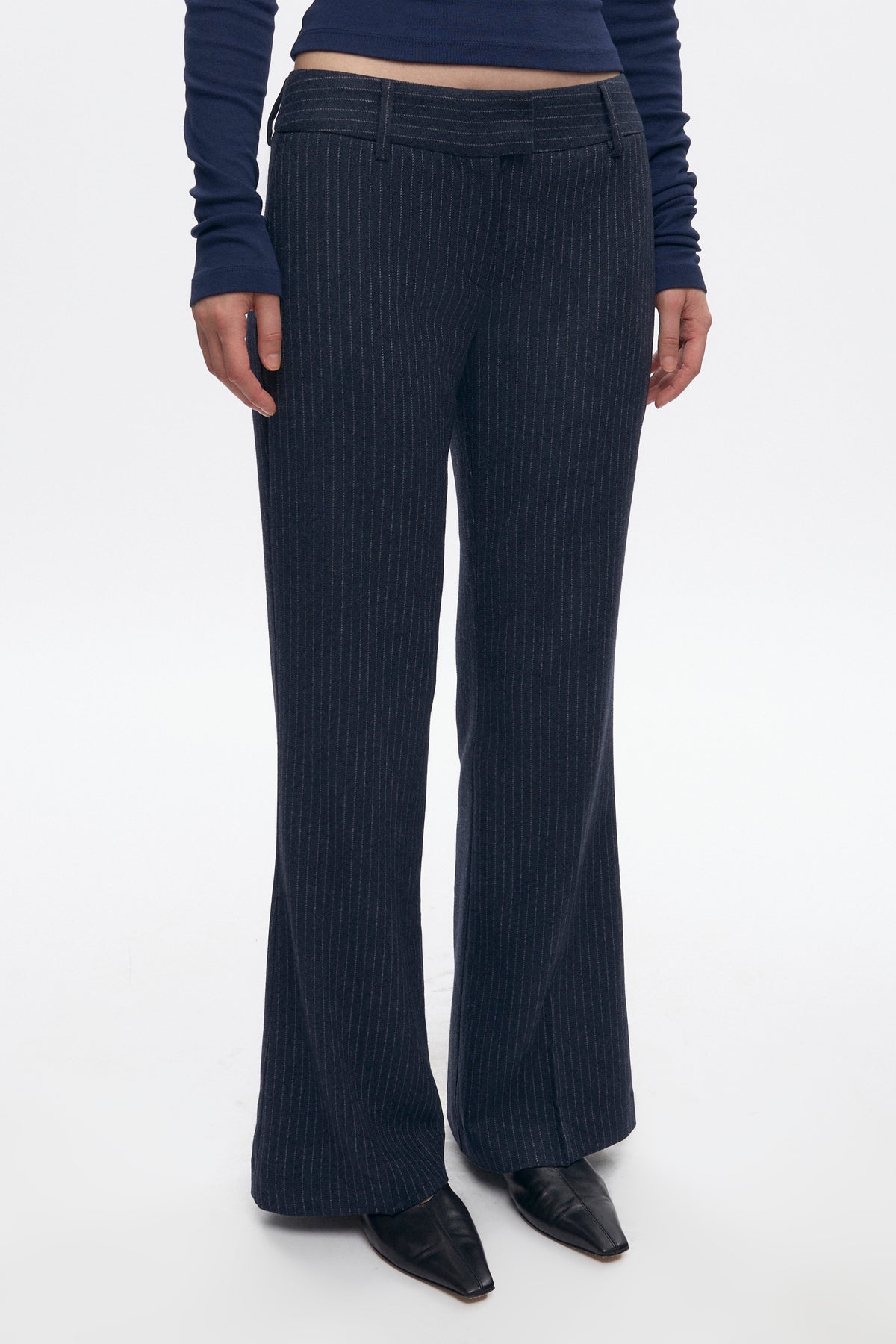 Pantalon en laine Iman pour femme en midnight Pinstripe