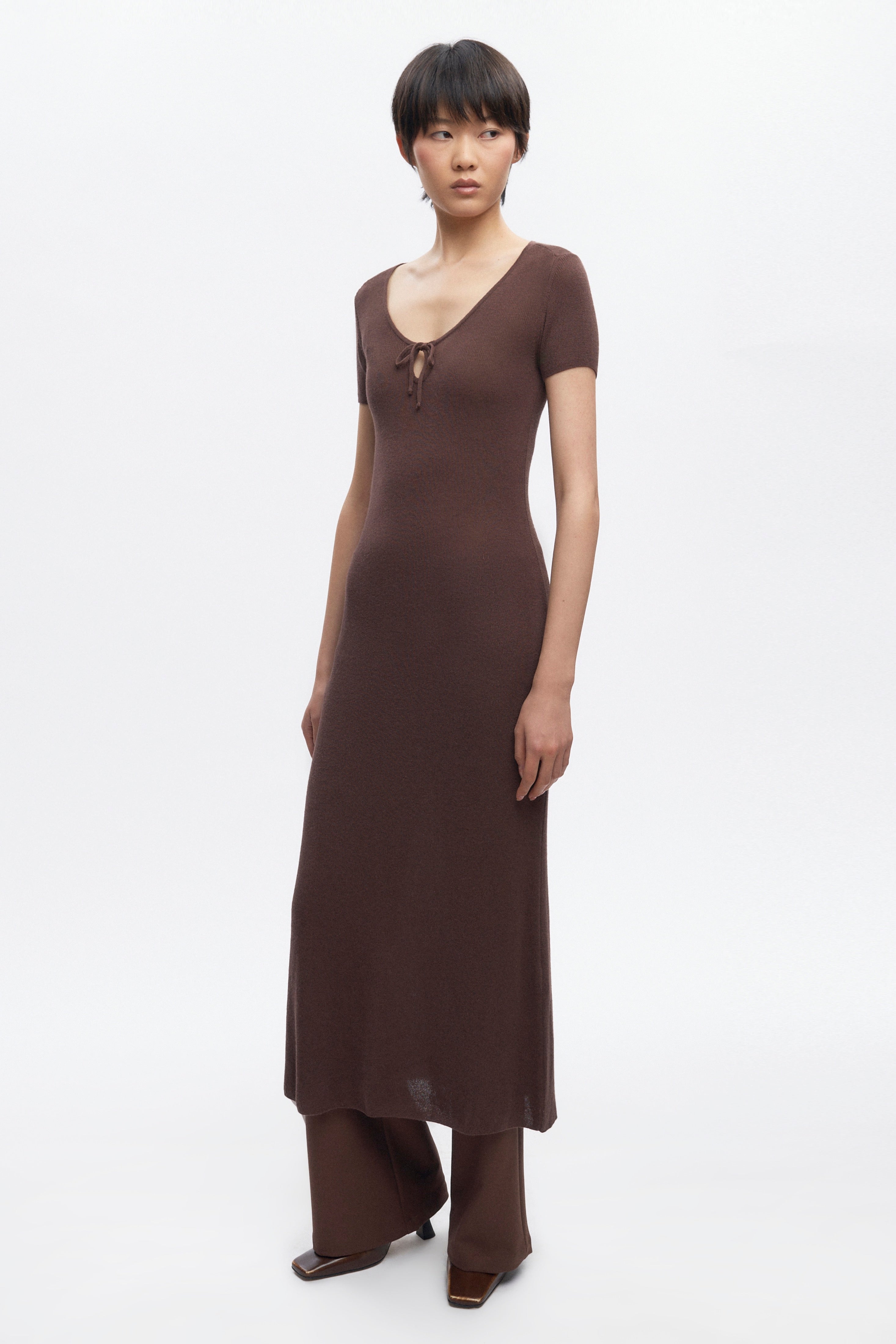 Robe en tricot Iris pour femme en graine de café