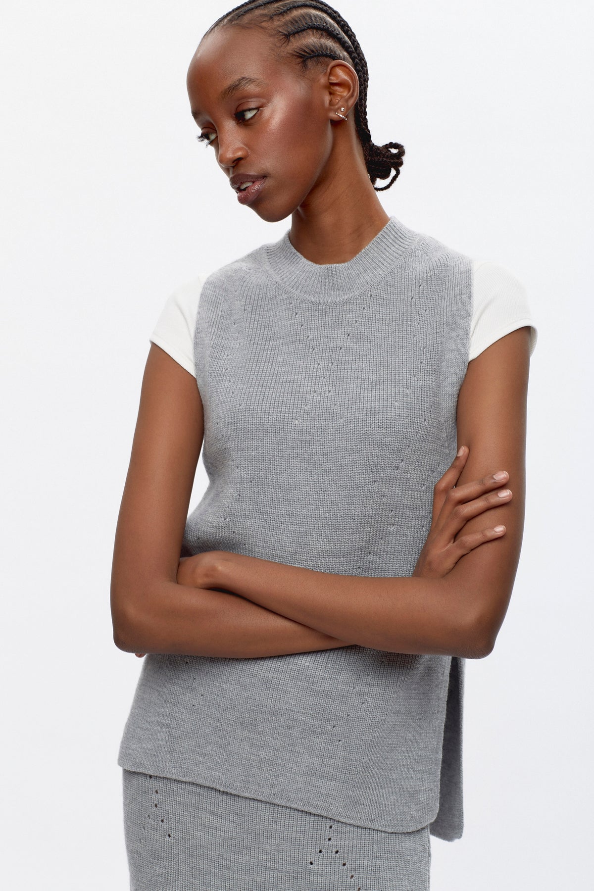 Women's Maadi Vest in Heather Grey