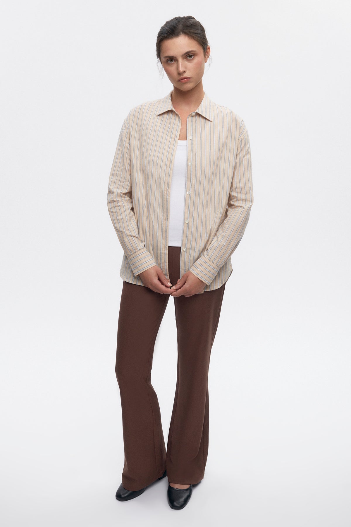 Chemise Merire pour femme à rayures colombe/guimauve