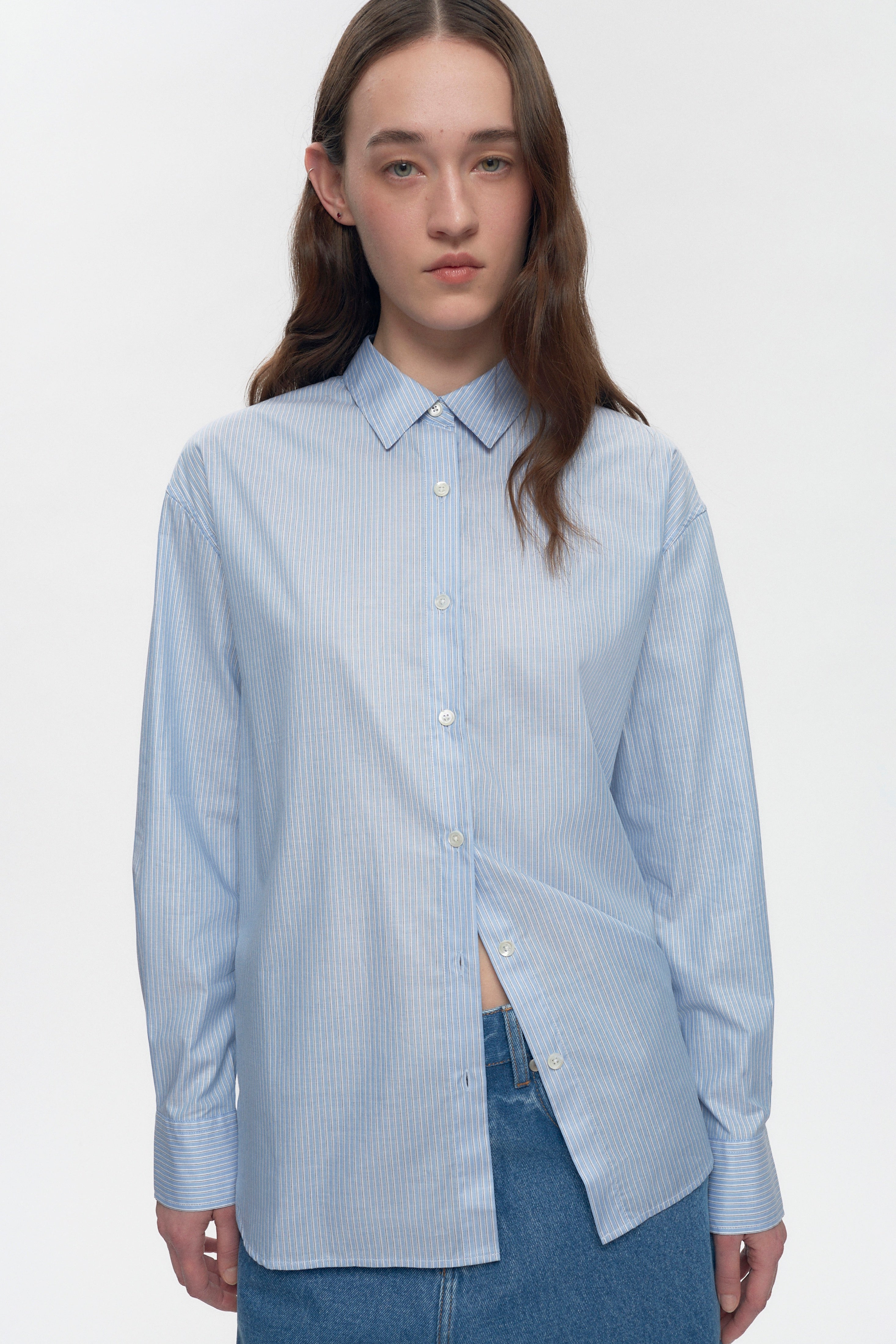 Chemise rayée Merire pour femme en rayures bleues