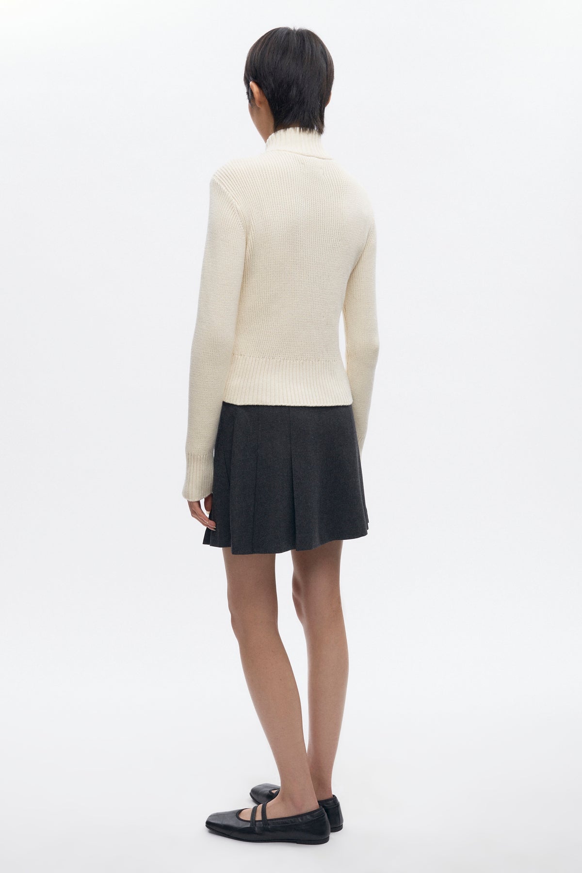 Mini-jupe plissée Muna pour femme en charcoal