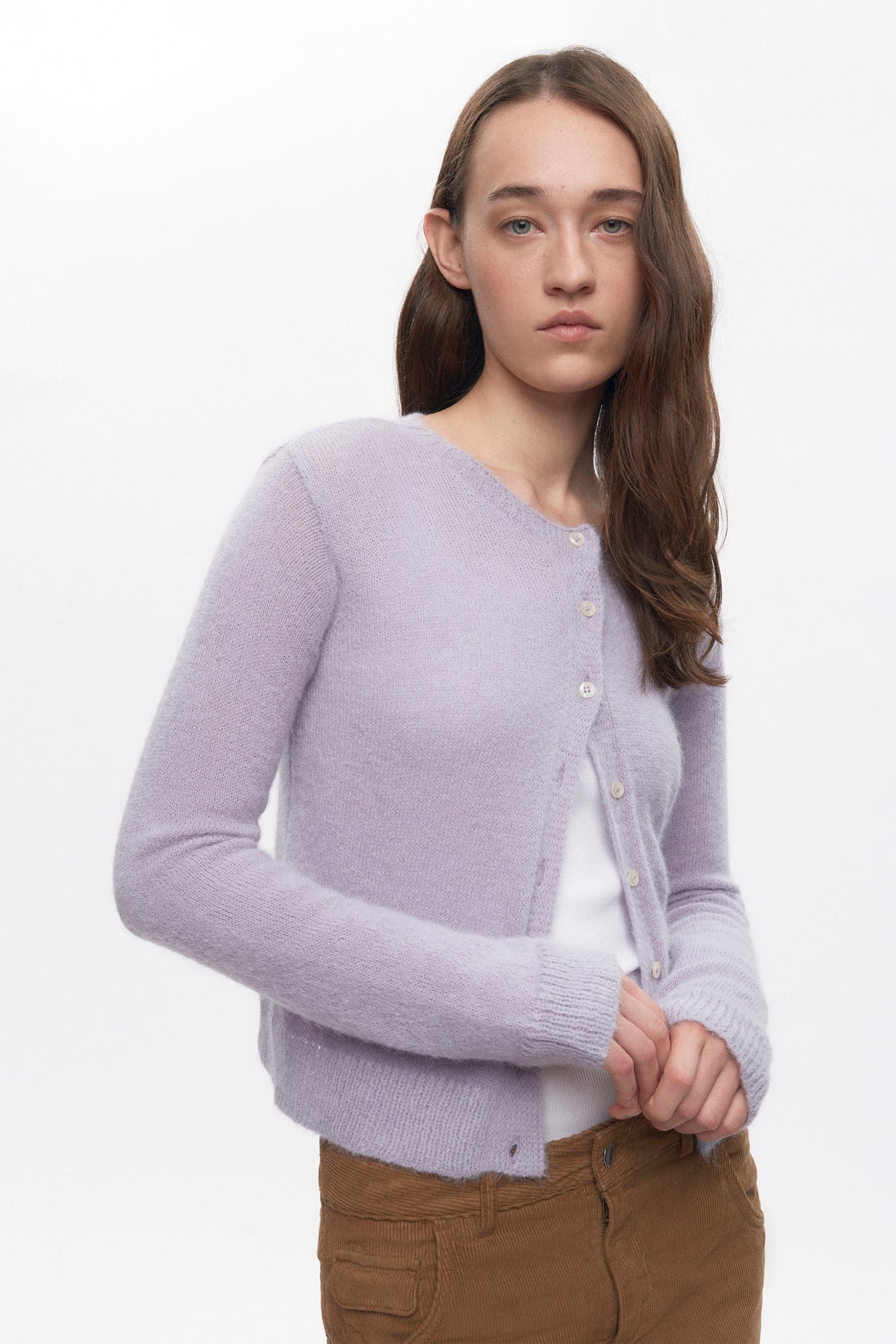 Women's Noor Fuzzy Cardigan in Mauve