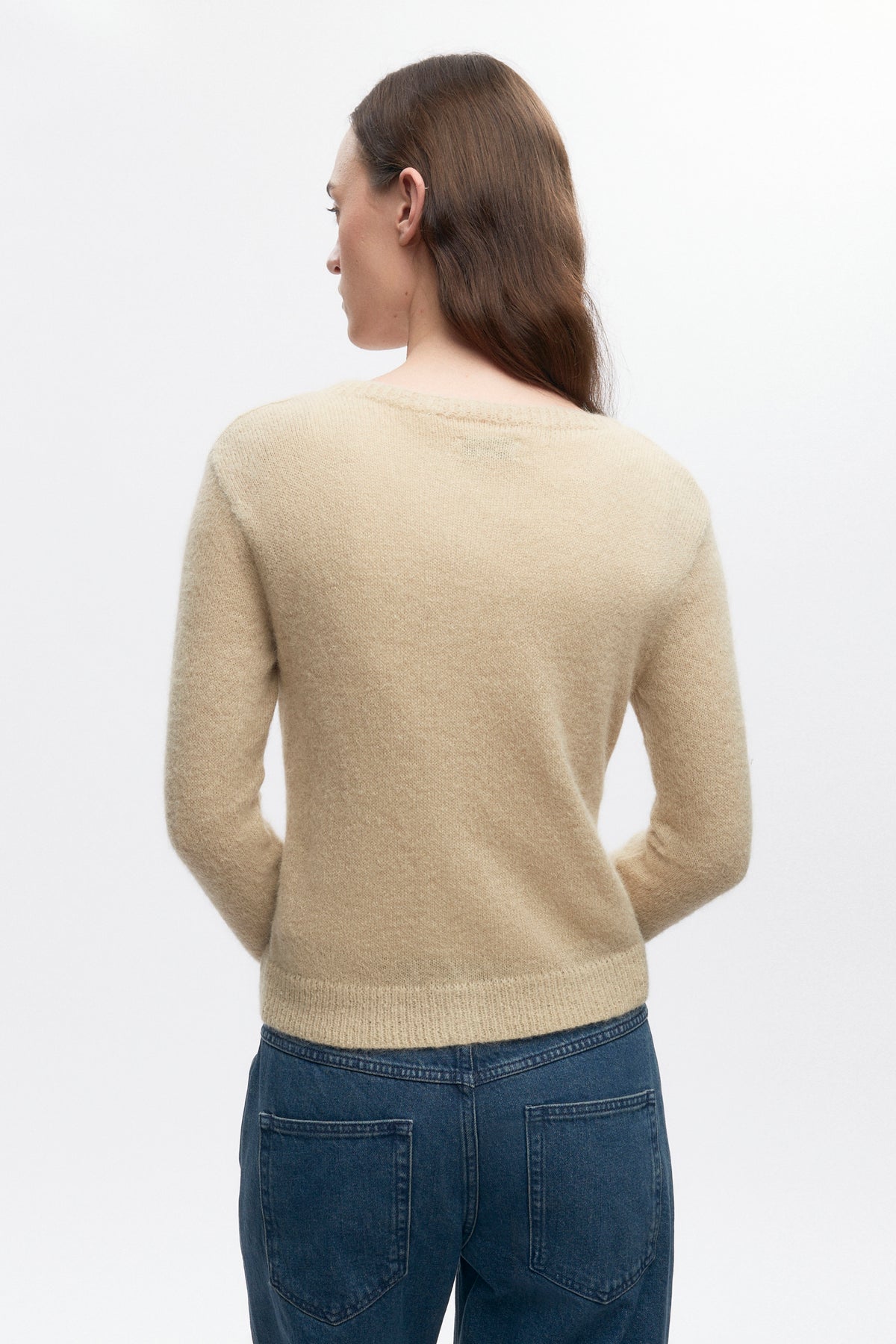 Cardigan Noor Fuzzy pour femme en sable