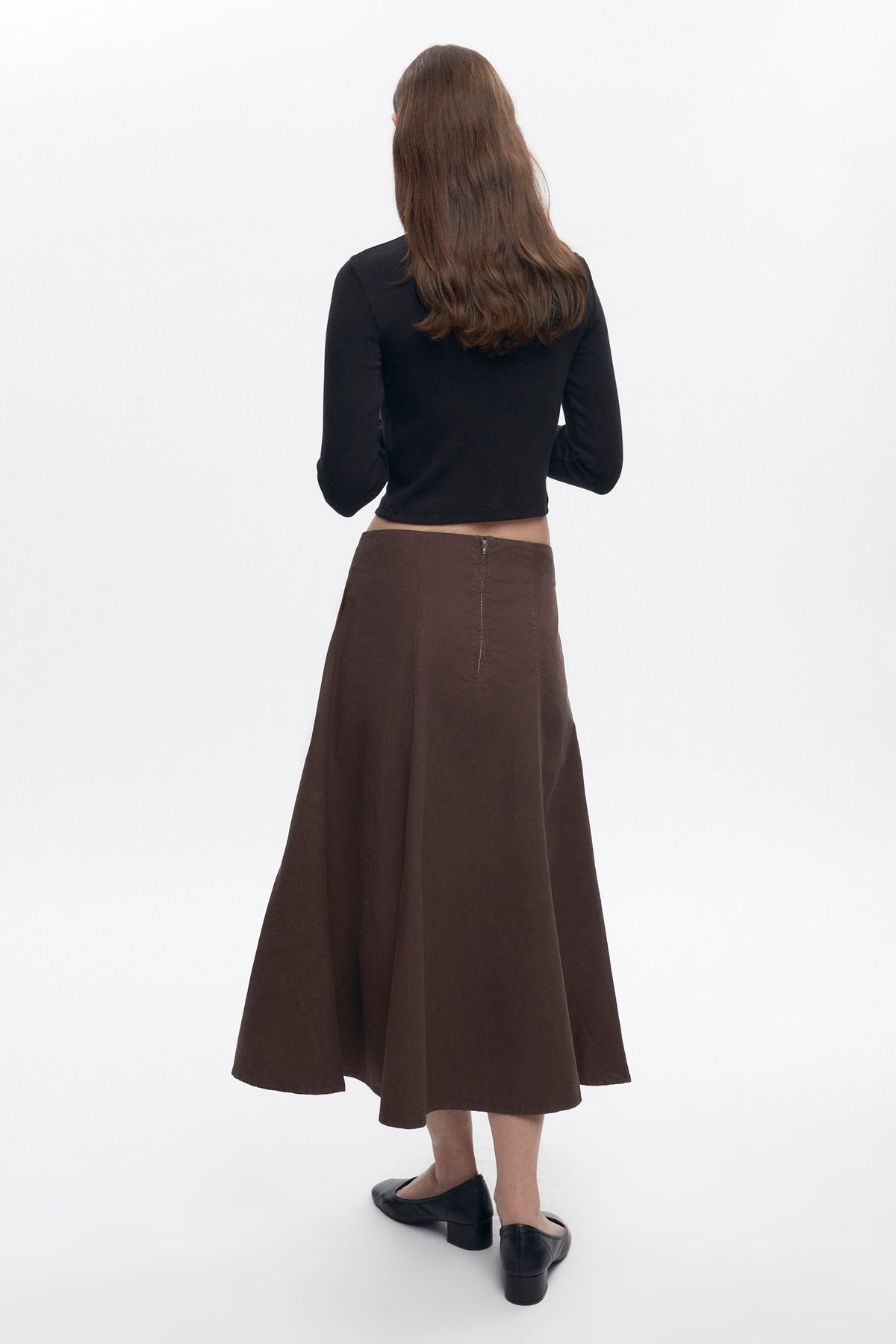 Jupe Paper Touch pour femme en graine de café
