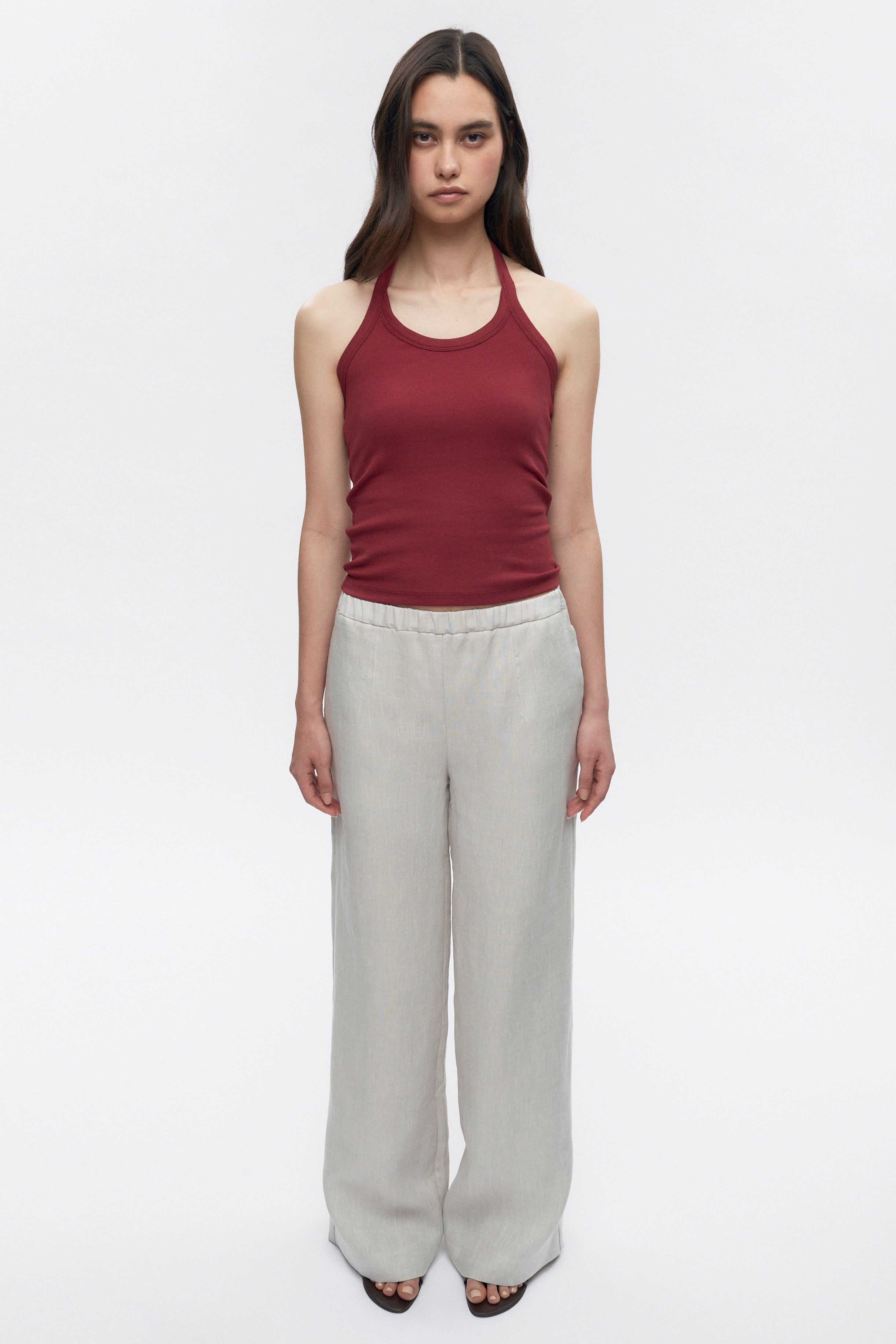Pantalon à enfiler Persea en lin pour femme en naturel