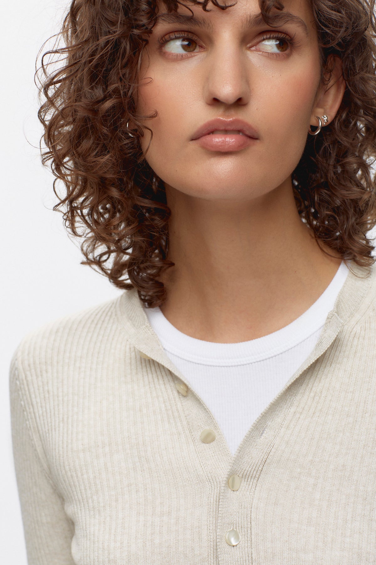 Women's Rib Henley in Natural