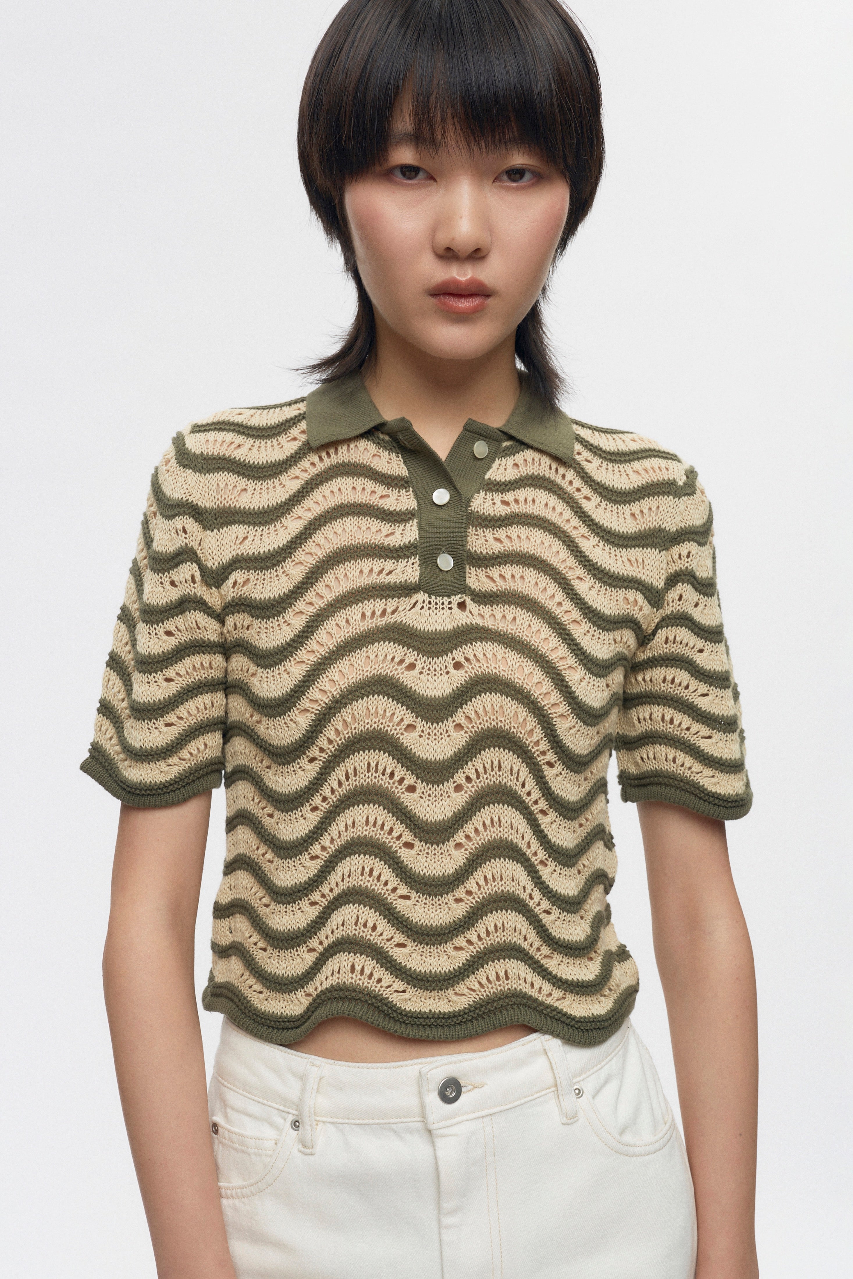 Polo Sabah pour femmes en olive/Natural
