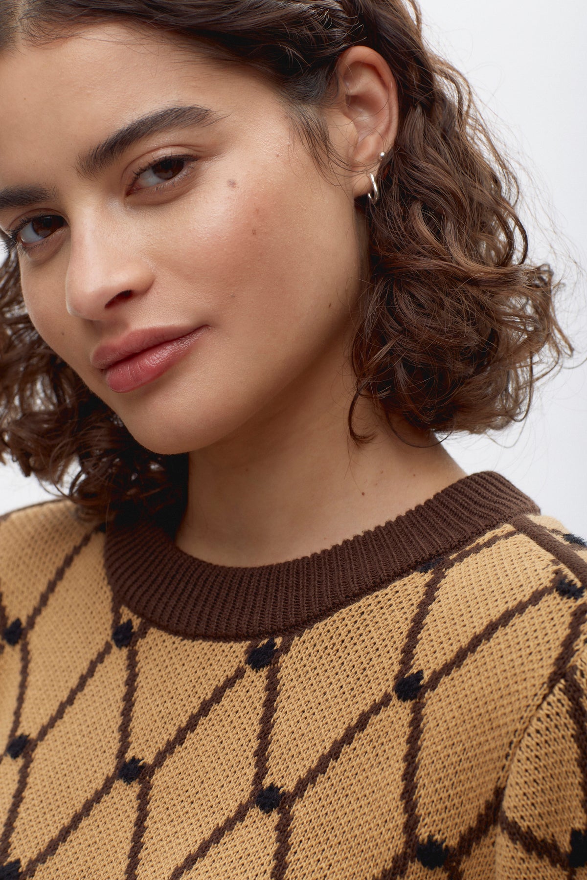 Pull Soad pour femmes en camel/Carafe/Noir