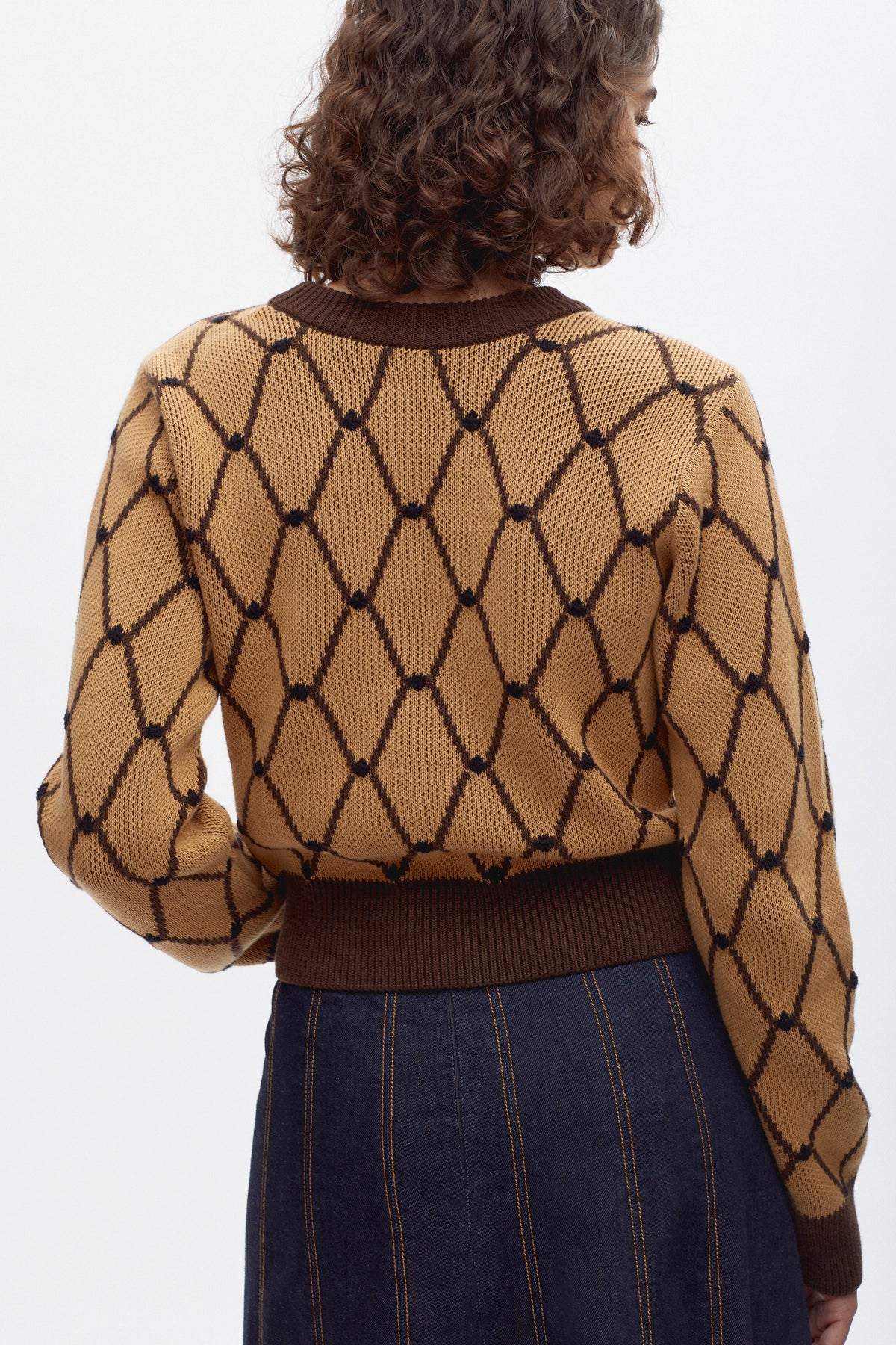 Pull Soad pour femmes en camel/Carafe/Noir