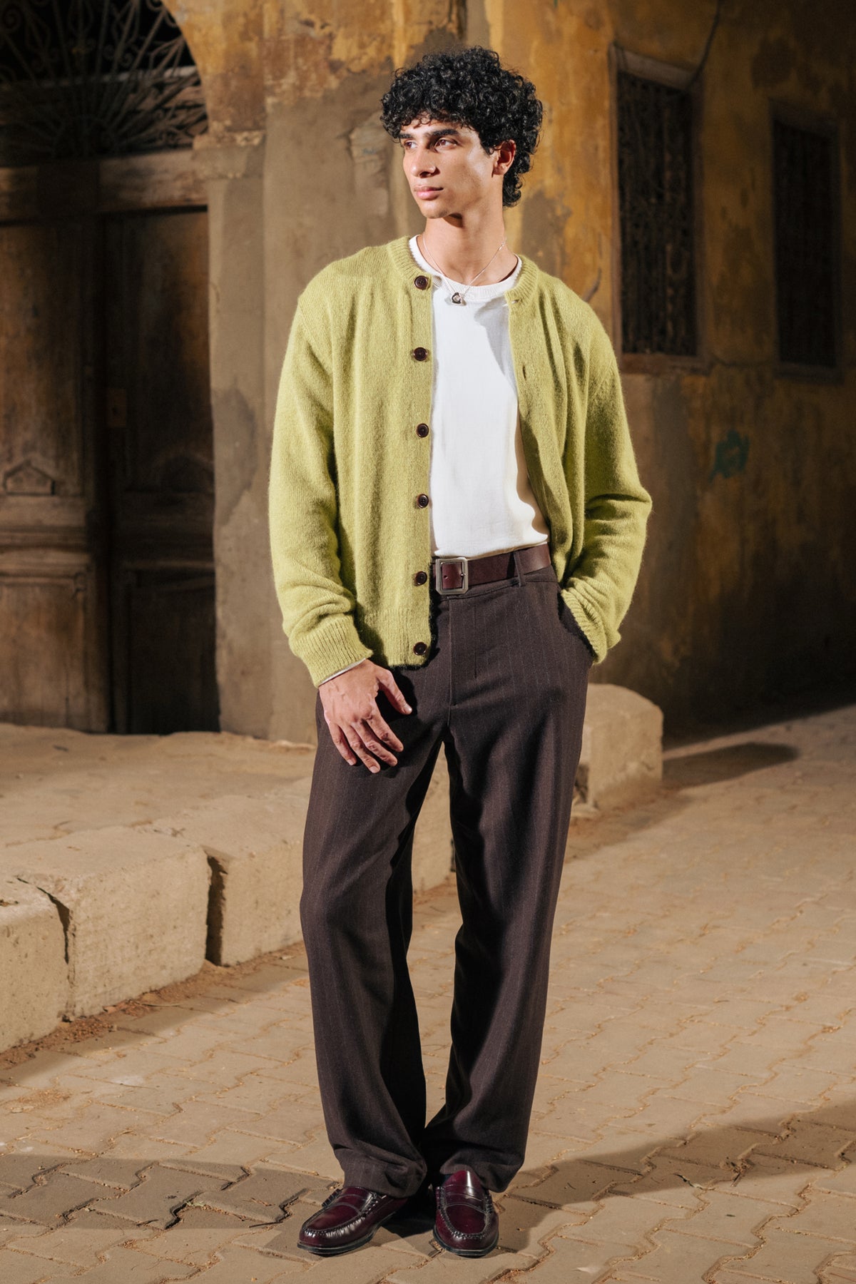 Men's Noor Fuzzy Cardigan in Hazel
