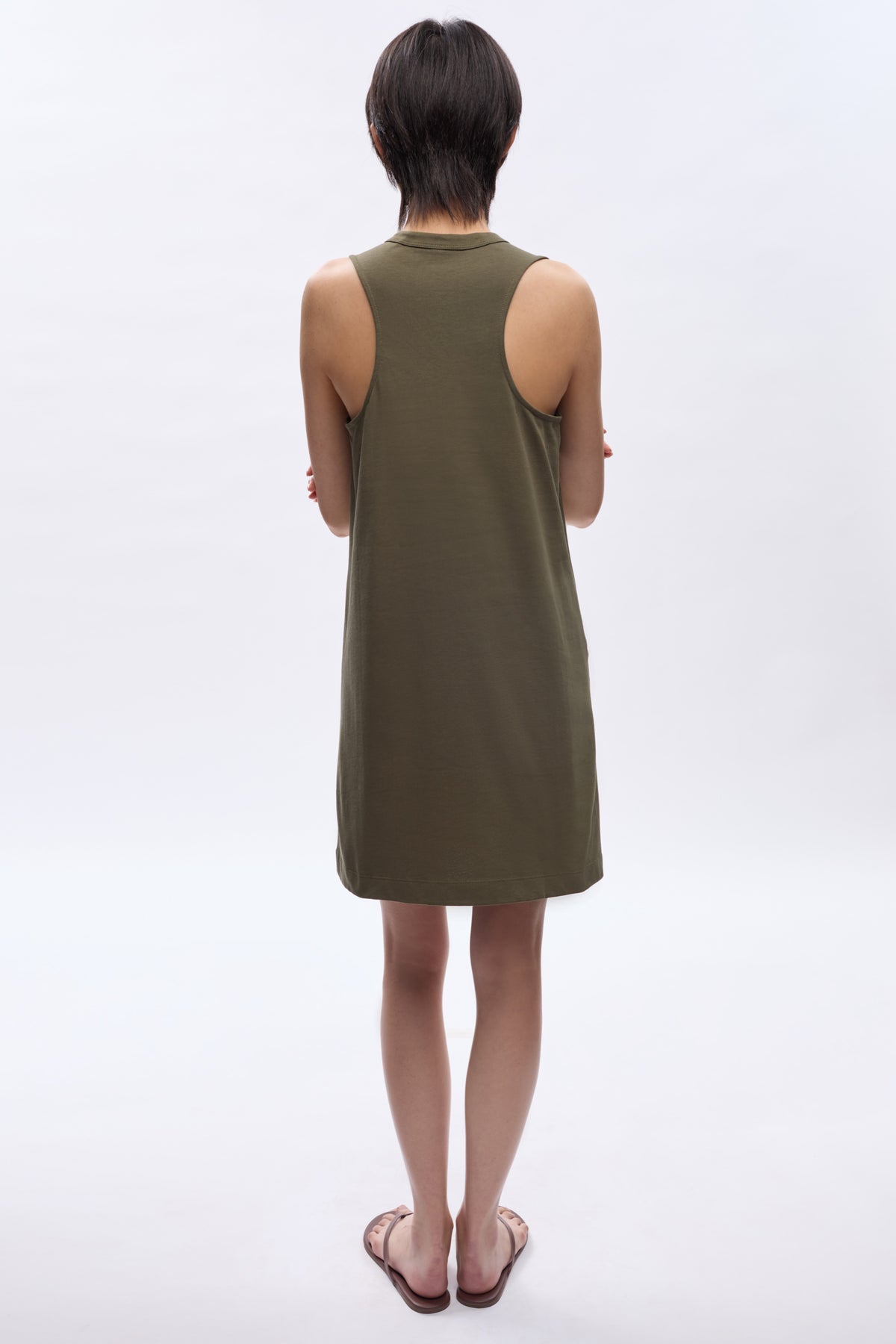 Robe débardeur pour femmes en olive