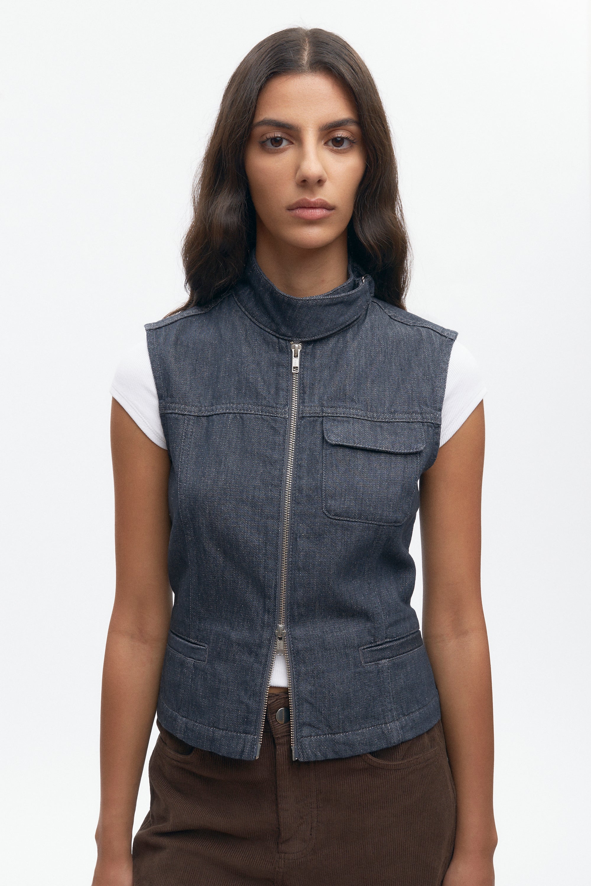 Women's Utility Vest in Grey