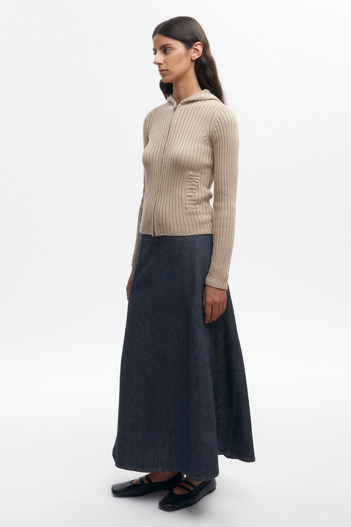 Jupe en denim Wave pour femme en gris