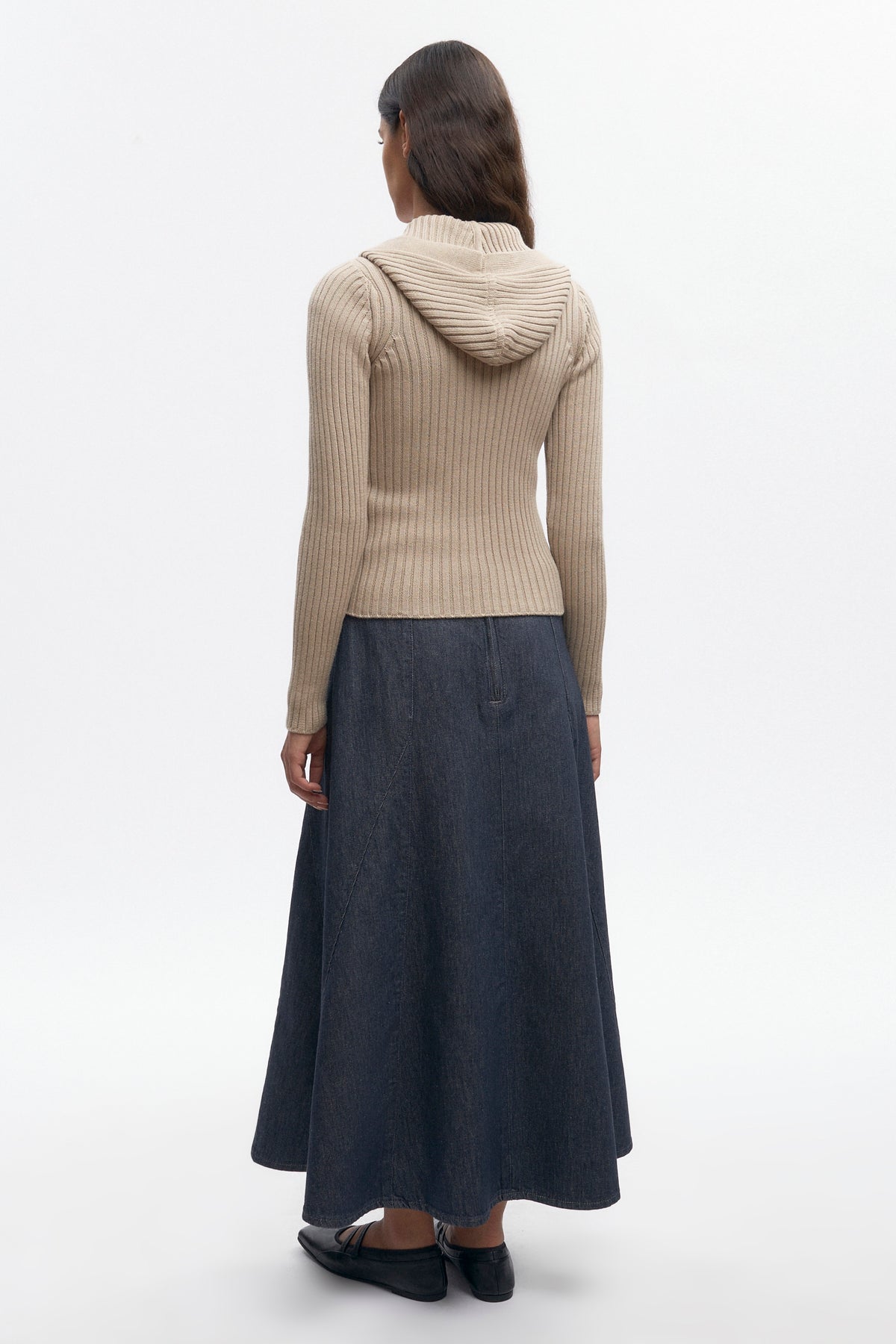 Jupe en denim Wave pour femme en gris