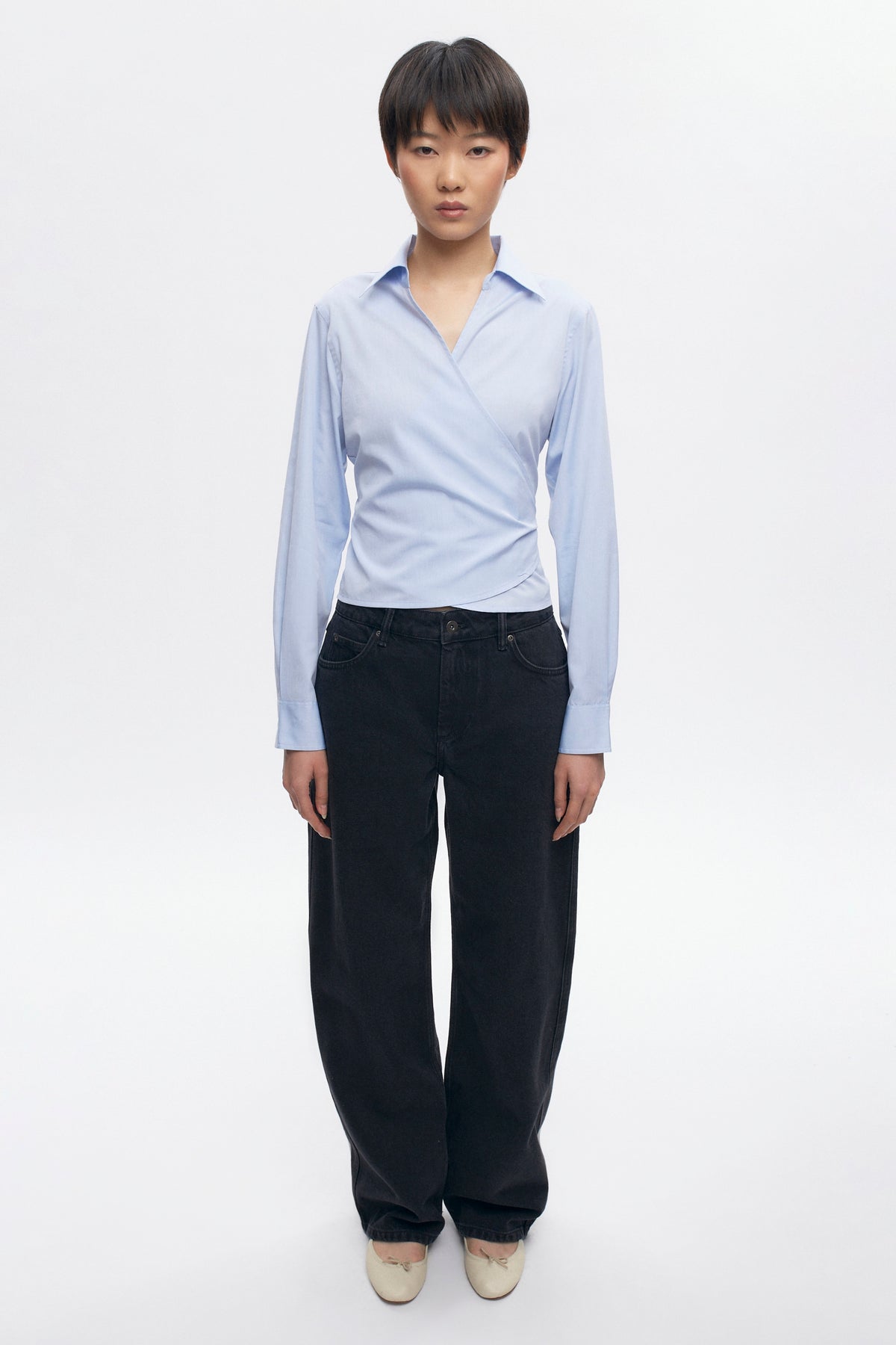 Chemise cache-cœur pour femme en air