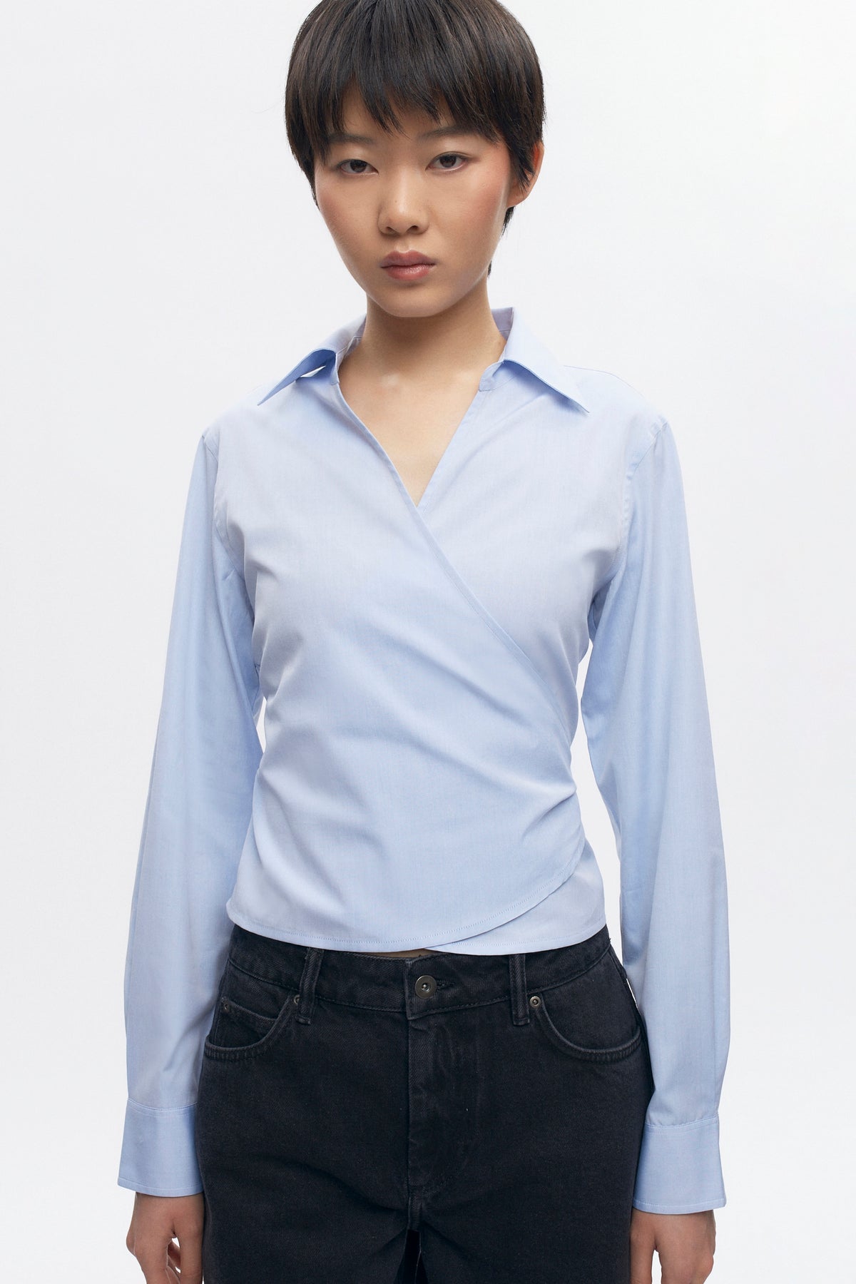 Chemise cache-cœur pour femme en air