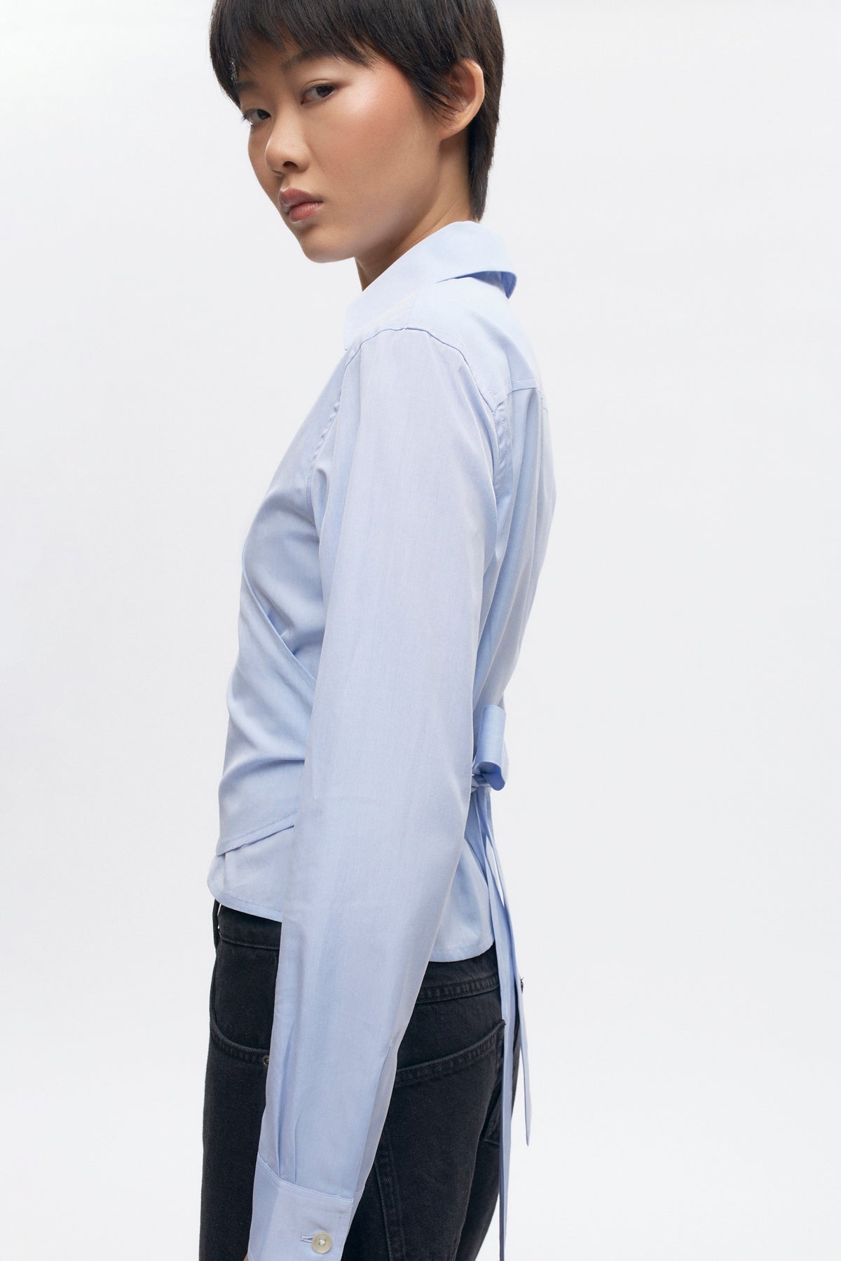 Chemise cache-cœur pour femme en air
