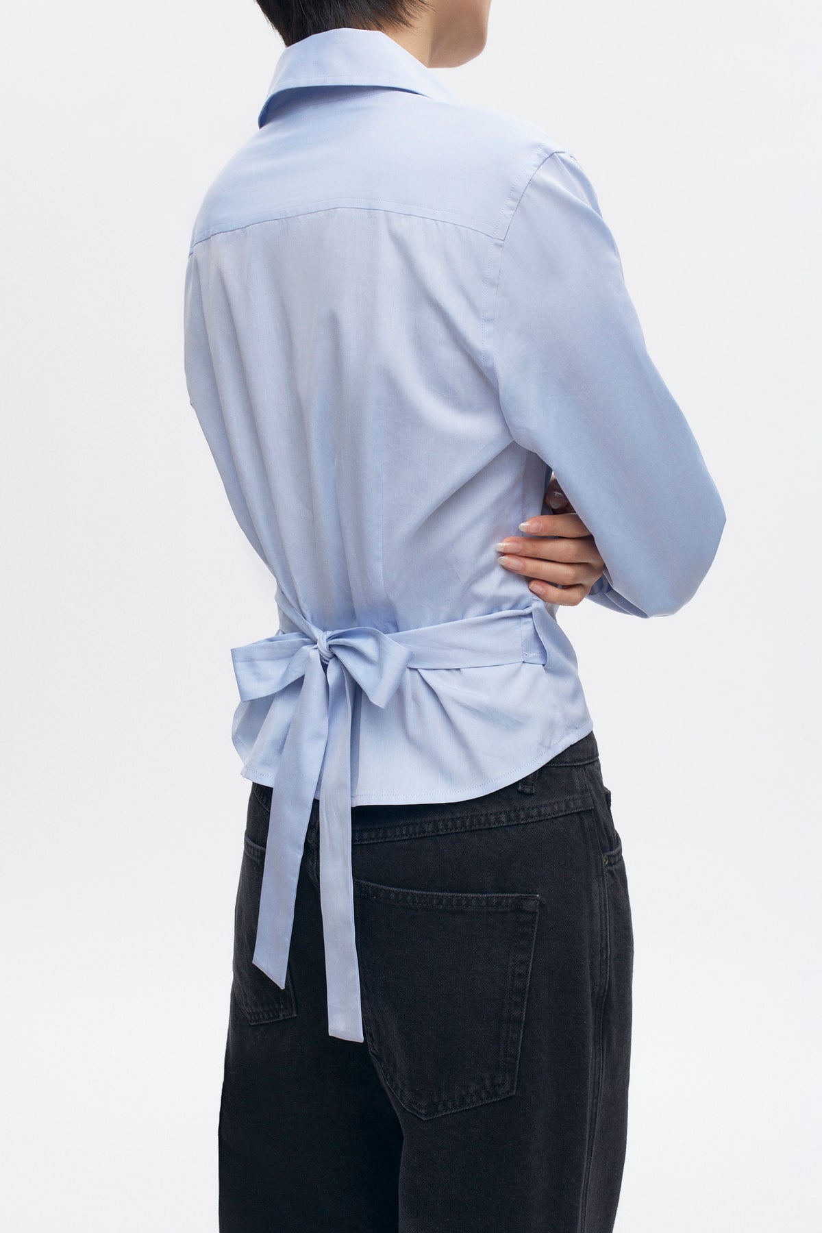 Chemise cache-cœur pour femme en air