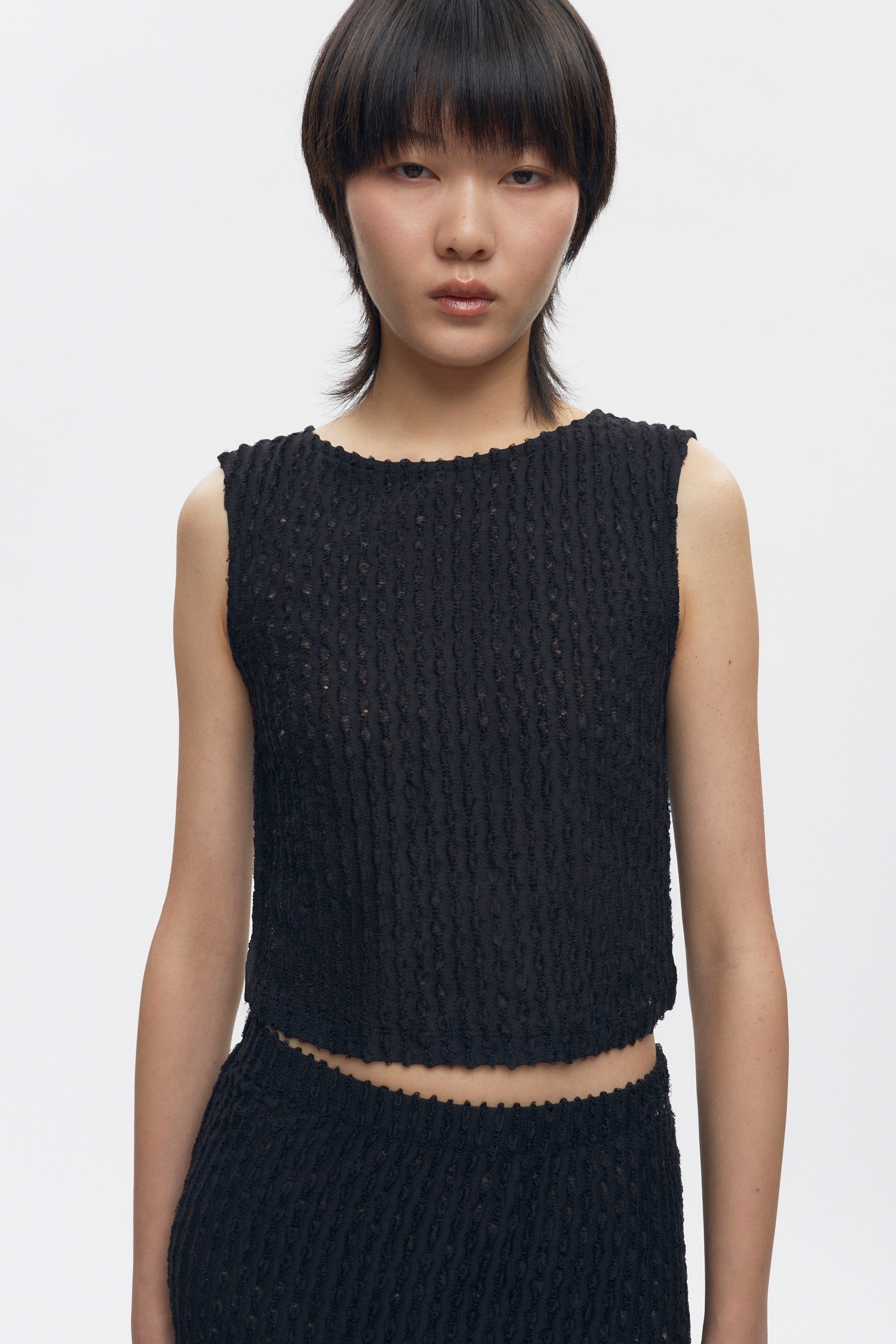 Women's Yasmina Boatneck Tank in Black