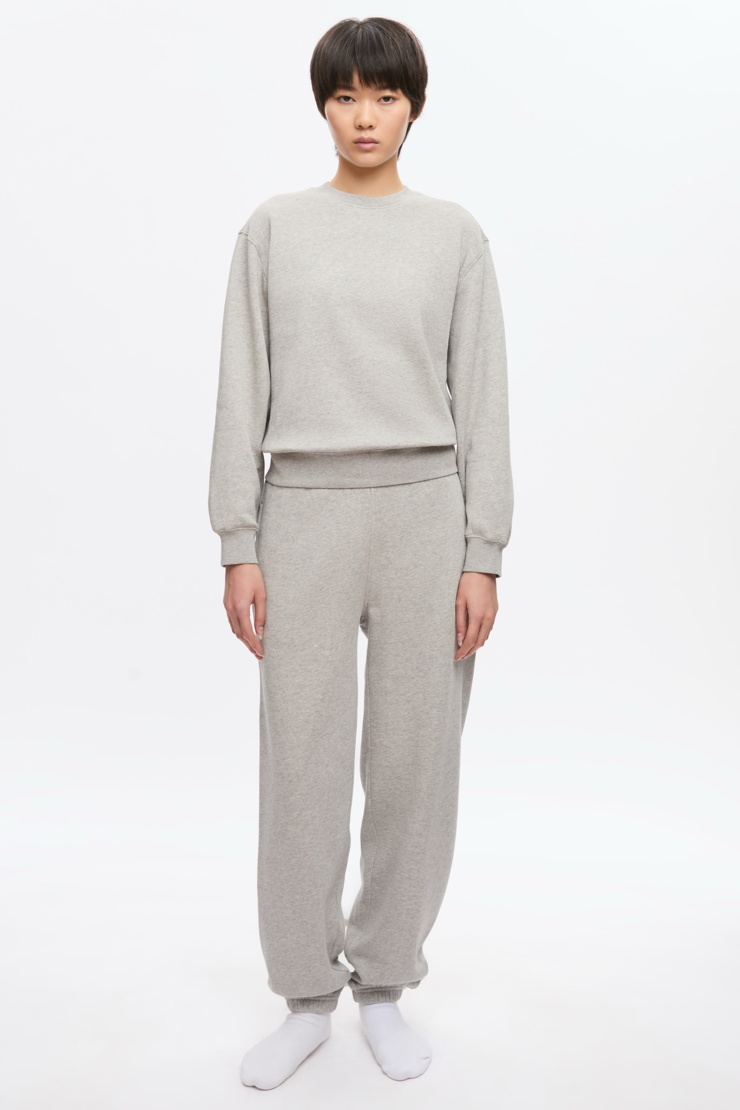 Pantalon de survêtement essentiel pour femme en gris chiné