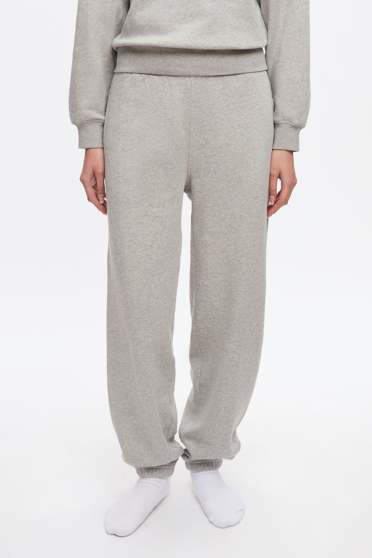 Pantalon de survêtement essentiel pour femme en gris chiné
