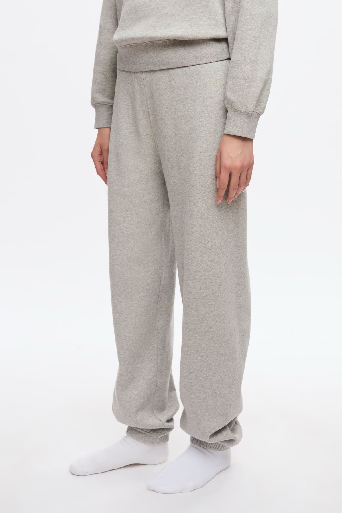 Pantalon de survêtement essentiel pour femme en gris chiné