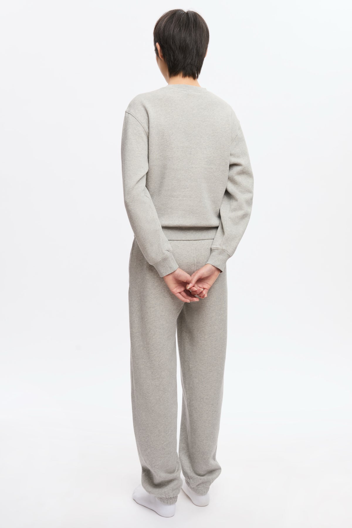 Pantalon de survêtement essentiel pour femme en gris chiné