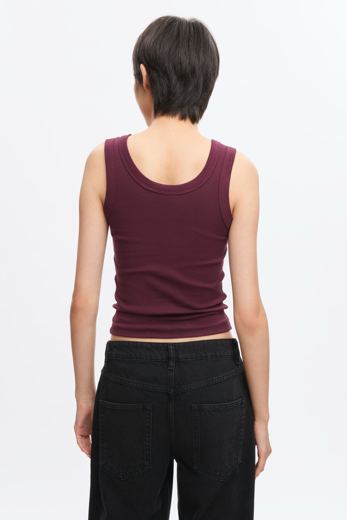 Débardeur à encolure dégagée pour femme en prune