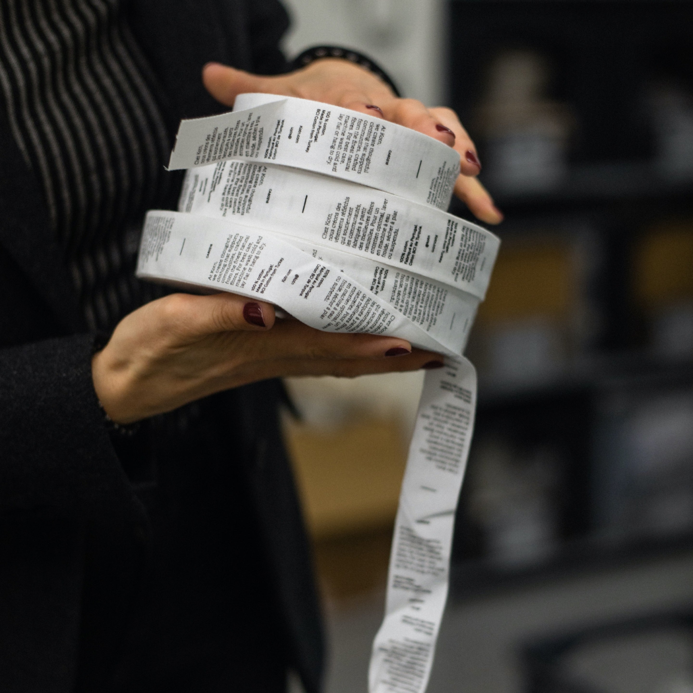 Rolls of care labels