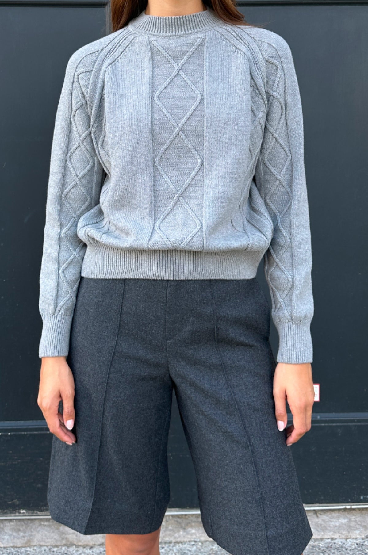 Pull Luxor Cable pour femme en mélange fumé